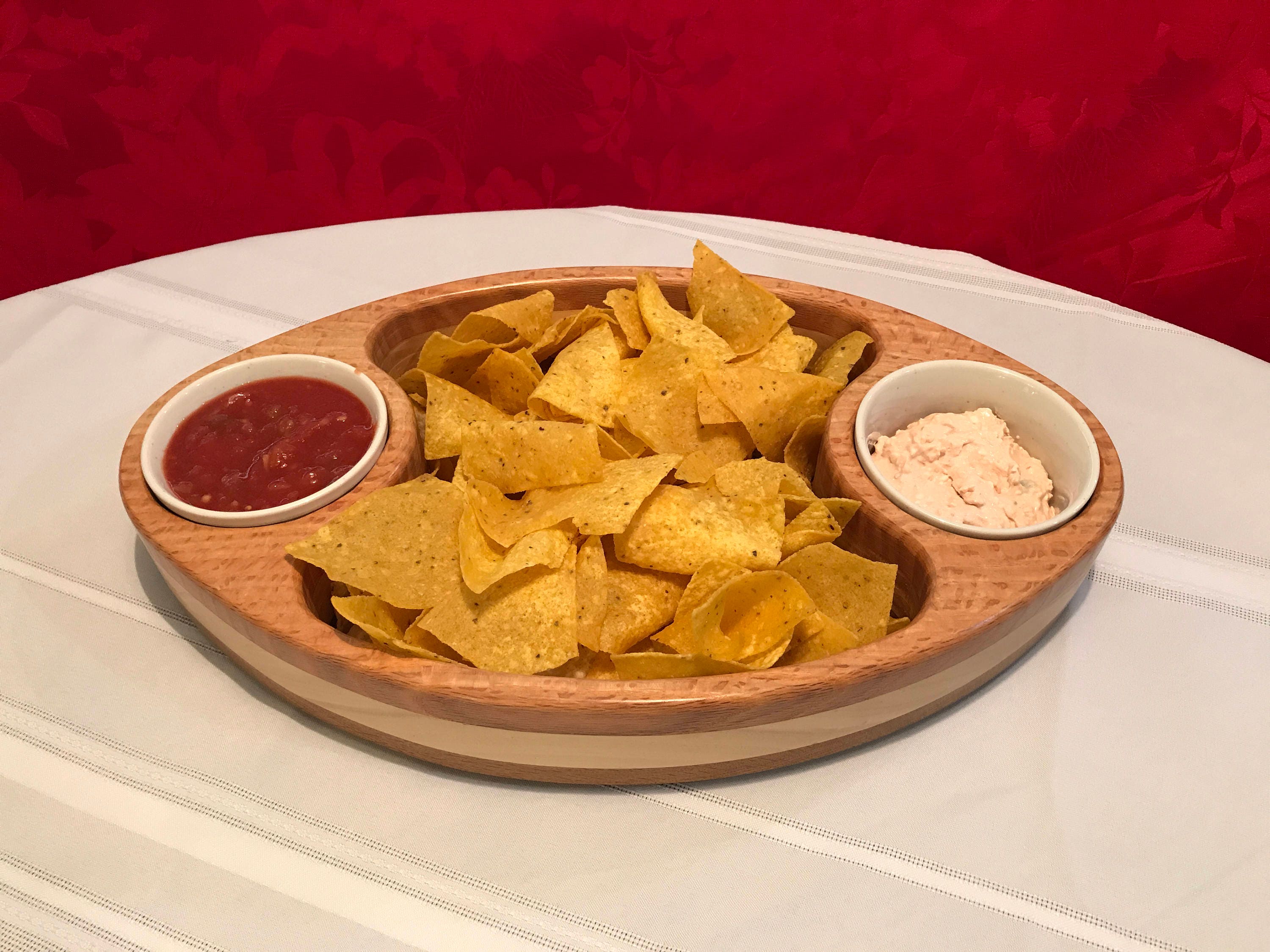 Wooden Chip and Dip Bowl Keep those snacks handy