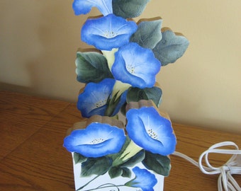 Nightlight with Painted Morning Glories