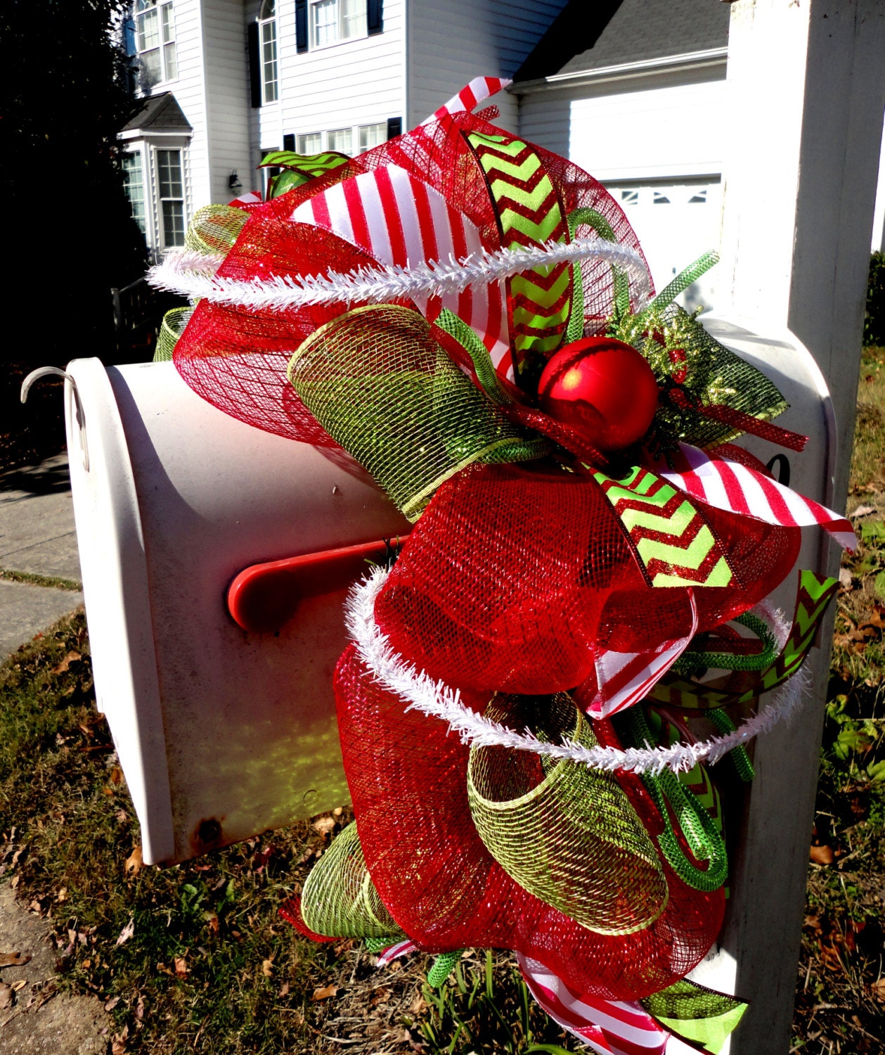 christmas garland deco mesh christmas garland mailbox christmas mailbox swag garlands
