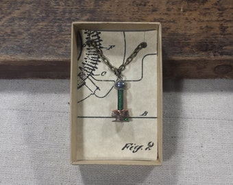 Tiny High Voltage Tesla Coil Necklace (Green Secondary Coil)
