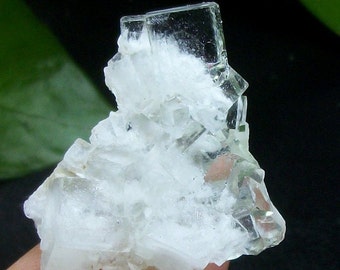 Extreme Clear Transparent PHANTOM Glassy Green Cubic Fluorite B2707 China