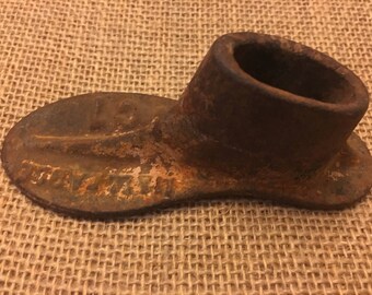 Antique 1800's cast iron child's shoe form mold
