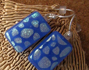 Dichroic Earrings - Fused Glass Earrings - Dichroic Jewelry - Fused Glass Jewelry