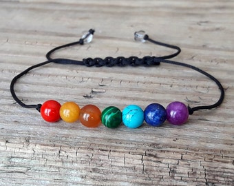 Chakra bracelet yoga bracelet seven chakra bracelet gemstone therapy healing meditation bracelet energy bracelet power bracelet wrist mala