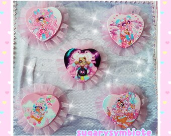 Heart Shaped Menhera Rosette Badges
