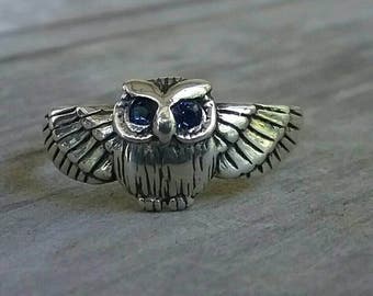 owl petit sterling silver bird ring alternative boho gypsy