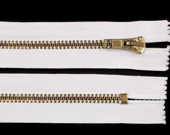 No serparable 15cm white mesh brass closure