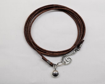 Leather wrap bracelet, Ladybug