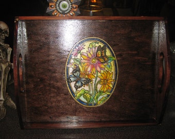 Serving Tray with Flowers