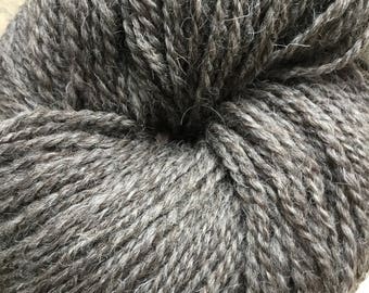 100% hand spun Masham wool in dark grey