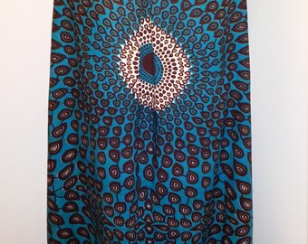 African print shift dress