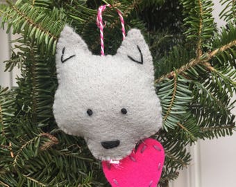 Grey Wolf ornament