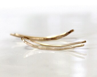 Ear Climber Earrings, Long Ear Climber, Sterling Silver Ear Climber, Ear Crawler, Bar Earrings, Silver Bar Earrings, Everyday Earrings