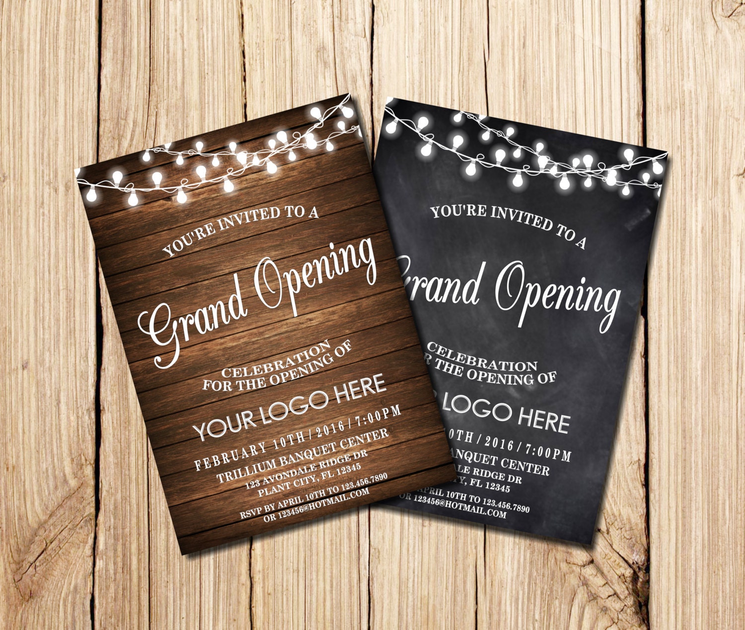 Grand Opening Invitation Open House Chalkboard String