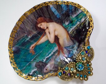 Jewelry Dish, Mermaid Shell, Trinket Dish, Ring Dish, Jewelry Dish