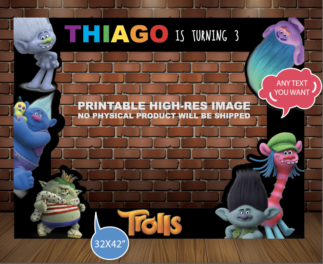 TROLLS PHOTO BOOTH Frame trolls movie Photo Booth Prop