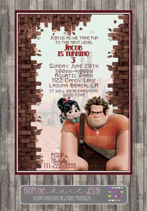 Printable Birthday Invitation Wreck It Ralph Wreck It