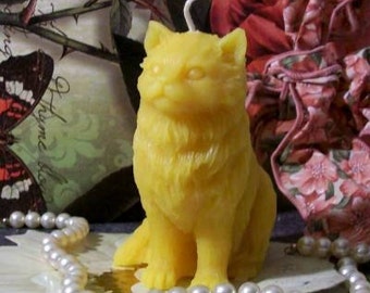 Beeswax Kitty Cat Candle