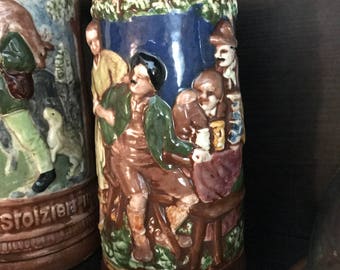 Vintage German Beer Stein // Handmade in 1968 // Medium Open-top Beer Mug