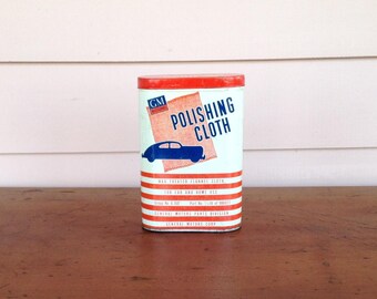 Vintage GM Accessories Tin, Polishing Cloth, General Motors Corp, Collectible Tin , Advertising Tin