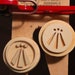 Set due timbri artigianali in legno personalizzati per sapone, tessuto, carta, scrapbook, ceramica, soggetto Awen