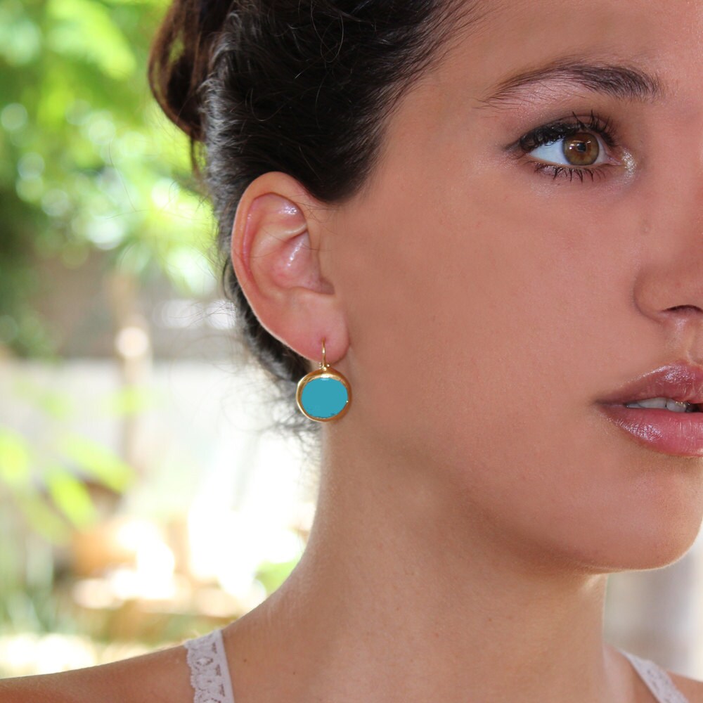 Turquoise earringsTurquoise Gold Earrings simple everyday