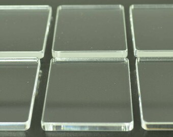 Clear Acrylic Perspex Stamping Blocks 5mm Thick 6 pack 45mm x 55mm