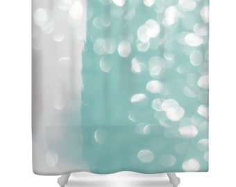 Aqua Bokeh Shower Curtain Abstract Teal Grey Designer Gray Bath Accessories shower curtain Etsy grey and aqua shower curtain. Aqua Bokeh Shower Curtain Abstract Teal Grey Designer Gray Bath Accessories shower curtain Etsy