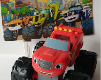 BLAZE and the Monster Machines CAKE TOPPER birthday party favors Nick Jr Nickelodeon Stripes Darington Zeg racing race wheel monster truck
