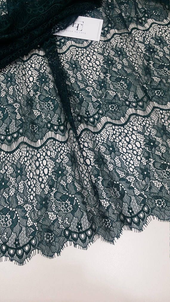 Green Lace Fabric Chantilly Lace French Lace Bridal lace