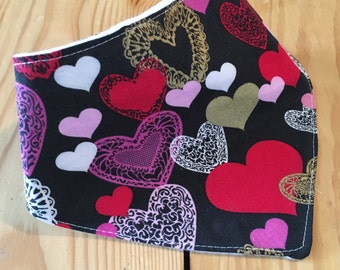 Valentine's Bandana Bib, Baby bibs, Bandana Bib, drool bib, bibdana