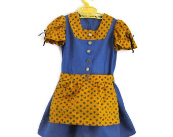 Girls Vintage Dress, Girls Dress, Girls Summer Dress, Girls Retro Dress, Girls Apron Dress, Vintage Girls Dress, Girls Vintage