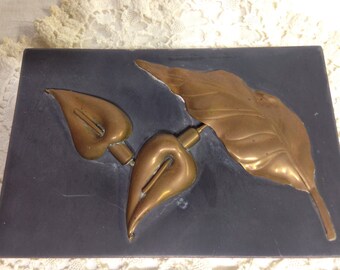 Pewter and Brass Calla Lily Jewelry Box