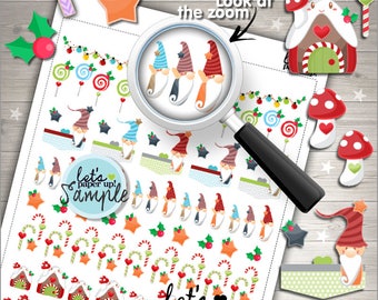 60%OFF - Christmas Stickers, Printable Planner Sticker, Kawaii Stickers, Planning Stickers, Elf Stickers, Gnome Sticker Kit, Dwarf Stickers