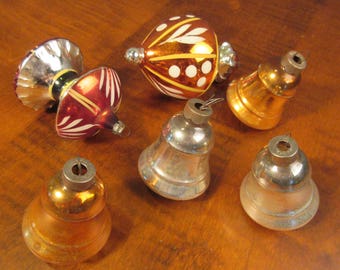 Set of 6 mid century Christmas ornaments