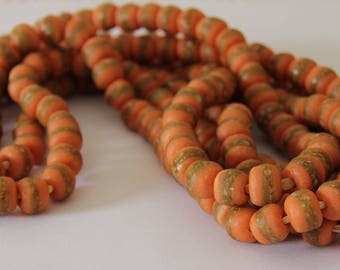 Orange Kente Beads - AG 118