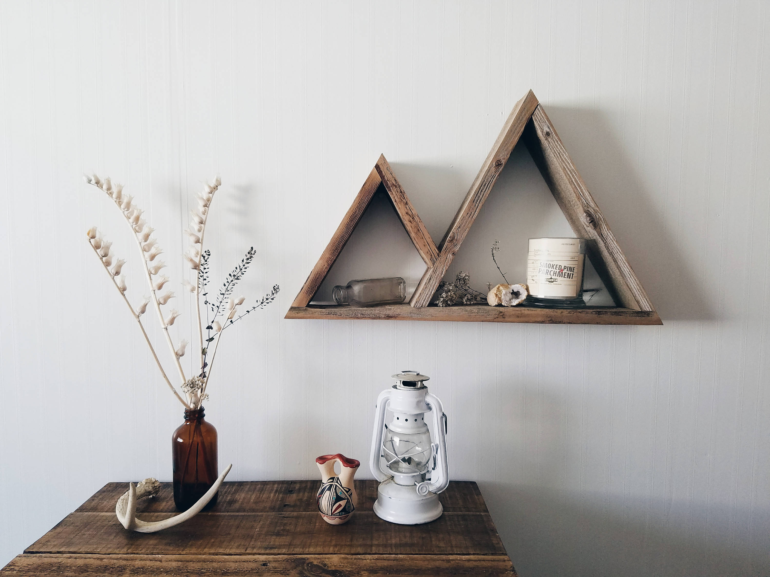Mountain Shelf pallet wood shelf geometric shelf triangle