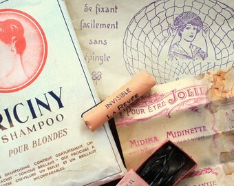 mix lot of antique french hairstyling items from the early 1900