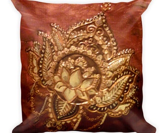 Lotus Pillow,Lotus Accent Pillow, Buddhist Pillow,Lotus Flower, Lotus Throw Pillow,Lotus Bedroom Pillow,Spiritual Décor,Artist Pillow