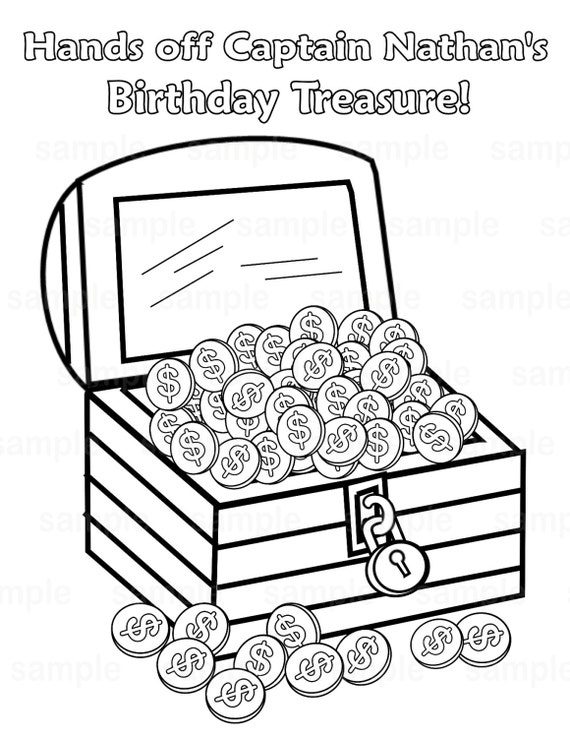 personalized printable pirate treasure chest birthday party