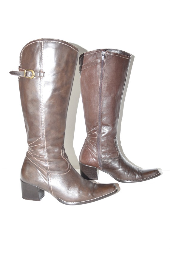DOLCIS Ladies Brown Low Heel Knee Length Boots UK 4 EU 37 DOLCIS Ladies Brown Low Heel Knee Length Boots UK 4 EU 37