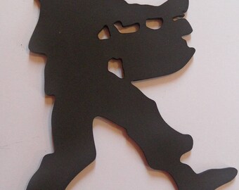 Little boy with drum, wood wall hanging