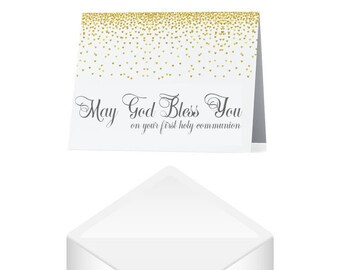 First Communion Card- First Communion Gift- First Holy Communion Card- Religious Card- 1st Communion Card- 1st Holy Communion Greeting Card