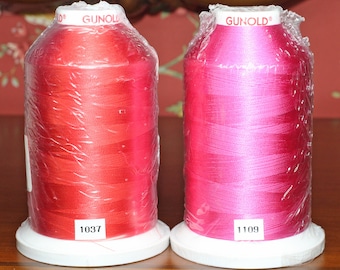 Sulky machine embroidery thread, 40 weight, rayon viskose, 5,500 yards is color fast, washable and dry cleanable.