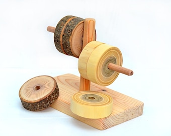 Primary tree ring sorter Wooden first toy, Montessori inspired wood sorting toy, Wooden waldorf stacking toy, Natural ring stacker Baby gift