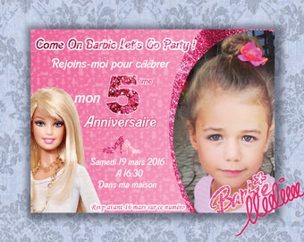 Barbie Invitation Card | Barbie Birthday Card | Barbie Theme Birthday | Barbie Invite