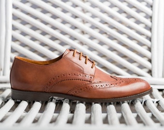 Hancrafted Tan leather full brogues