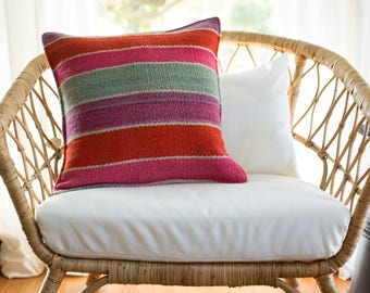 19 x 19 Multicolor Frazada Pillow Cover, Peru Pillow Cover