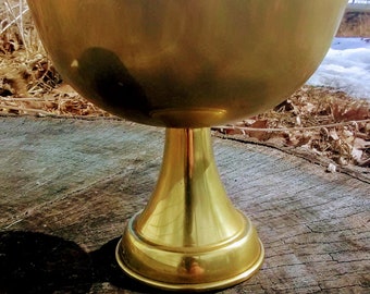 Vintage Bronze Goblet-Style Cauldron