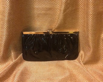 Vintage black patent leather purse
